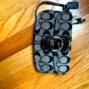 Coach black wristlet.  Excellent used condition